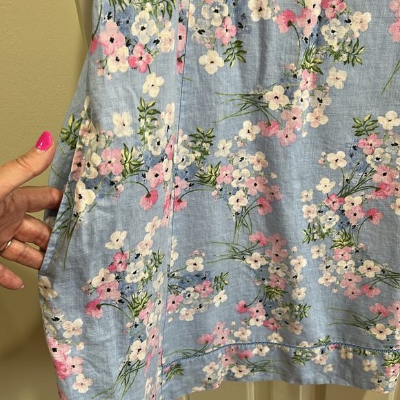 J. Jill Linen Spring Floral Jumper Dress - Picture 3 of 8